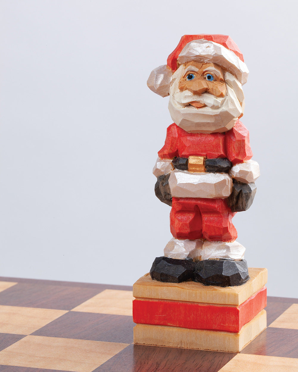 Woodcarving a Christmas Chess Set