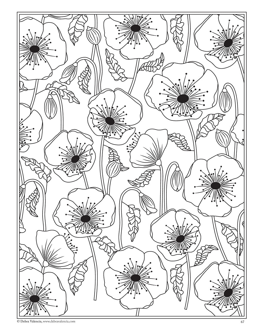 Modern Flowers Coloring Book