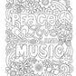 Notebook Doodles Peace, Love, and Music