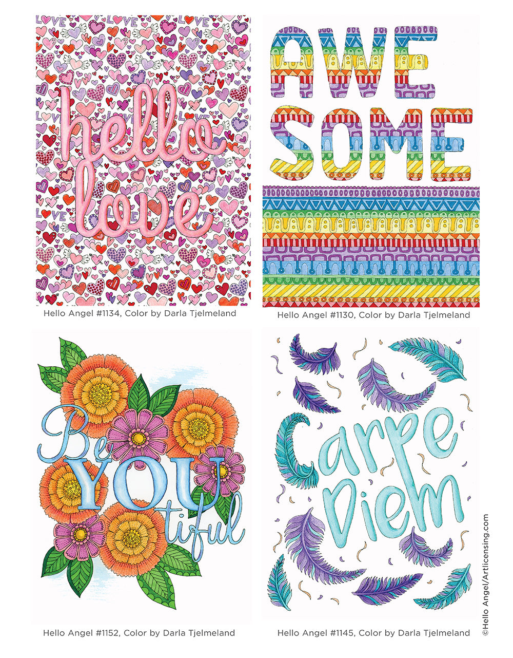 Hello Angel Letter Love Coloring Collection