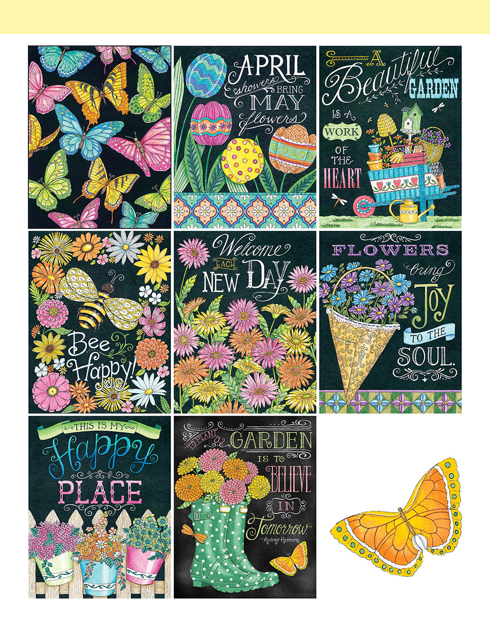 Chalk-Style Garden Coloring Book