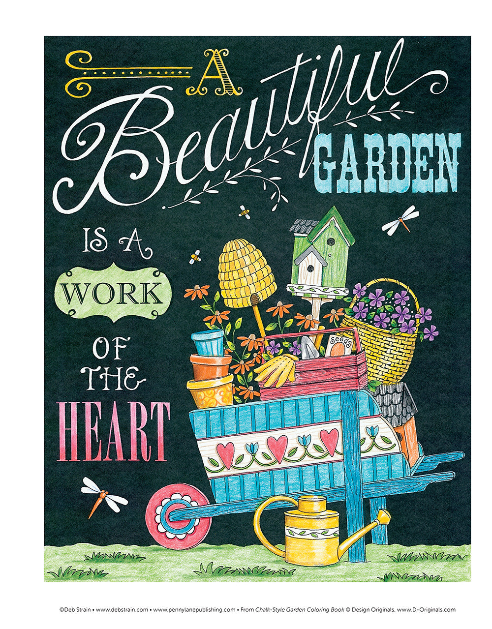 Chalk-Style Garden Coloring Book