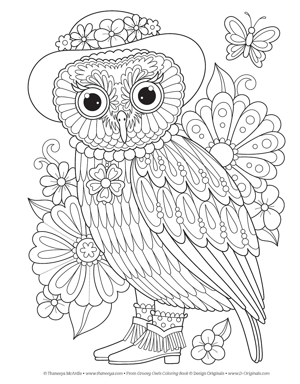 Groovy Owls Coloring Book