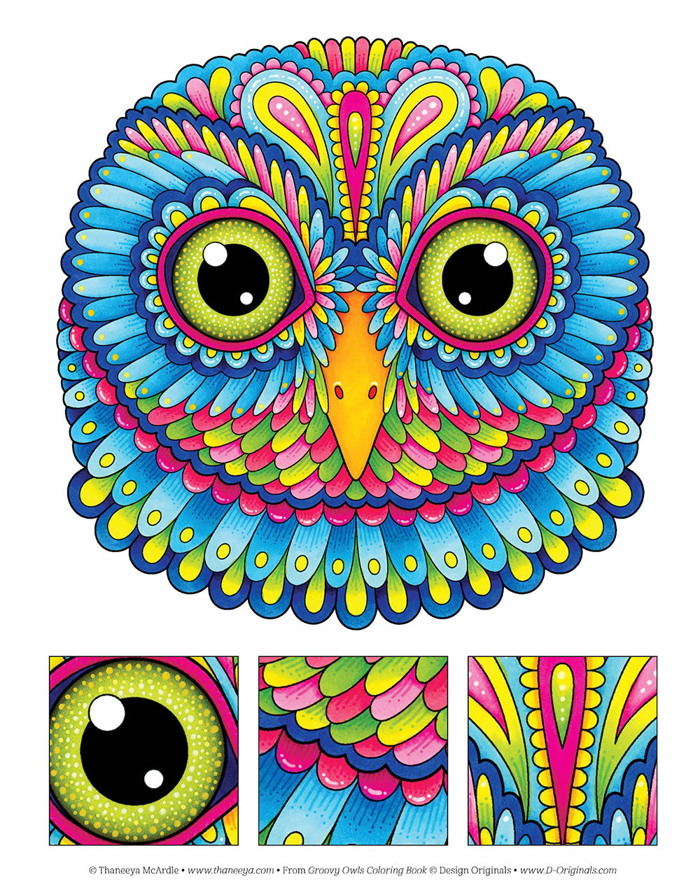 Groovy Owls Coloring Book