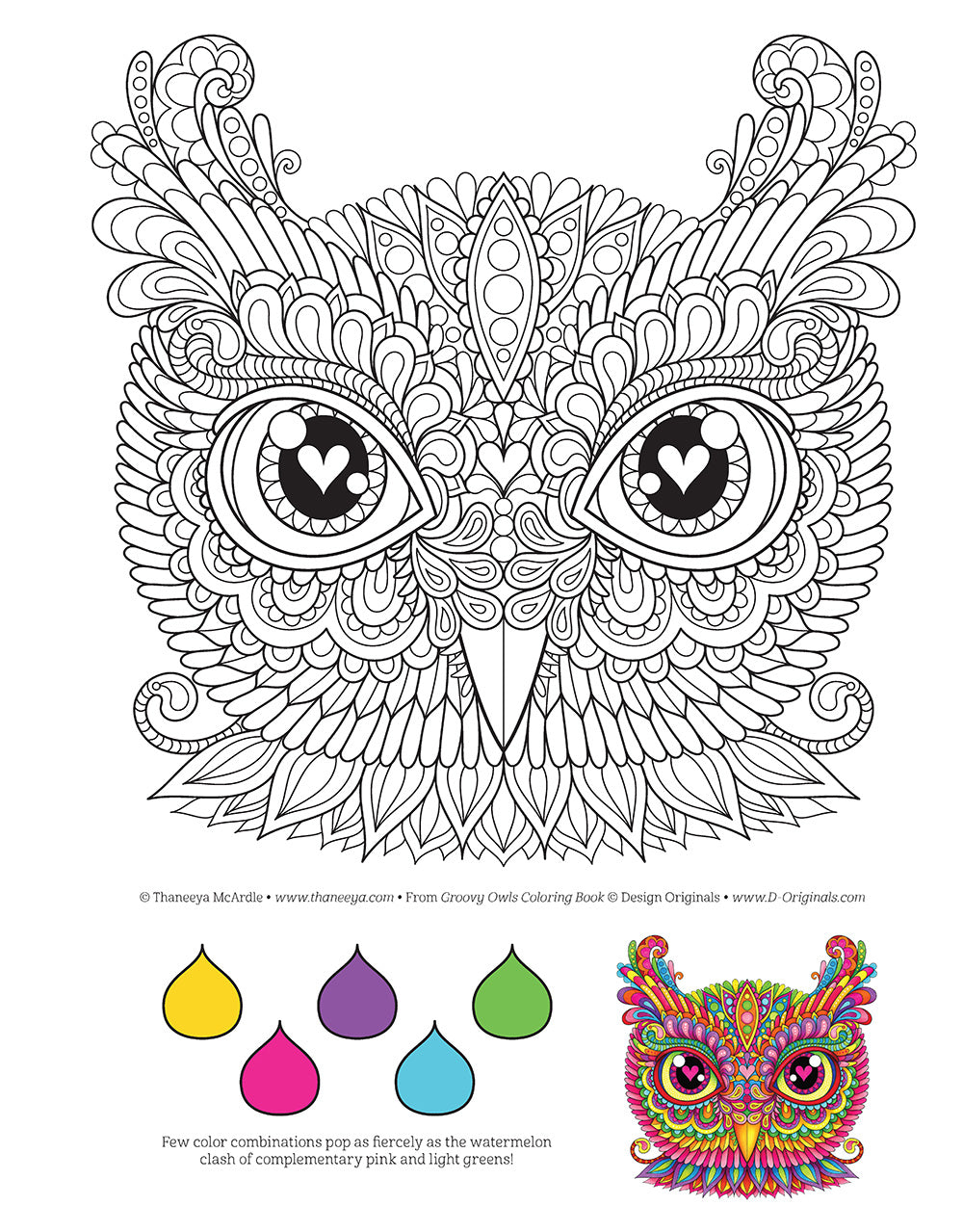 Groovy Owls Coloring Book