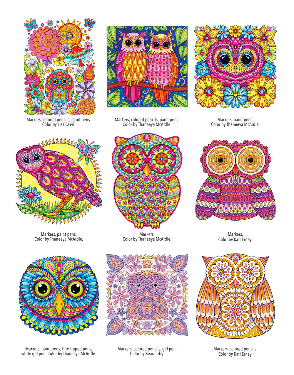 Groovy Owls Coloring Book