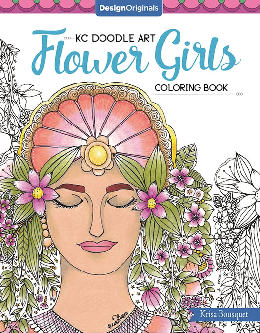 KC Doodle Art Flower Girls Coloring Book