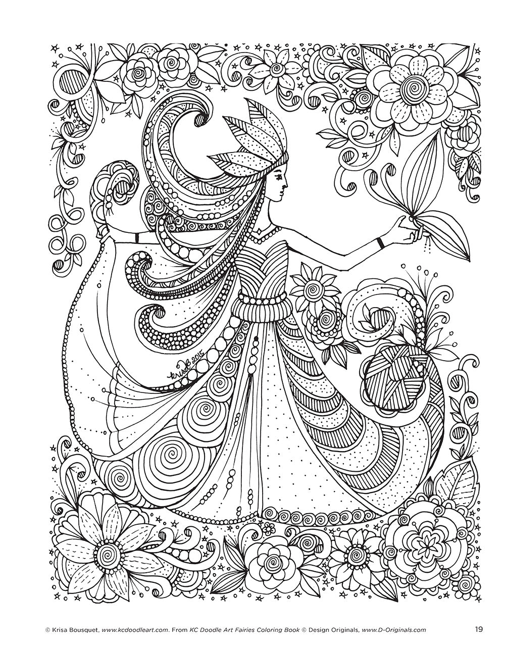 KC Doodle Art Fairies Coloring Book