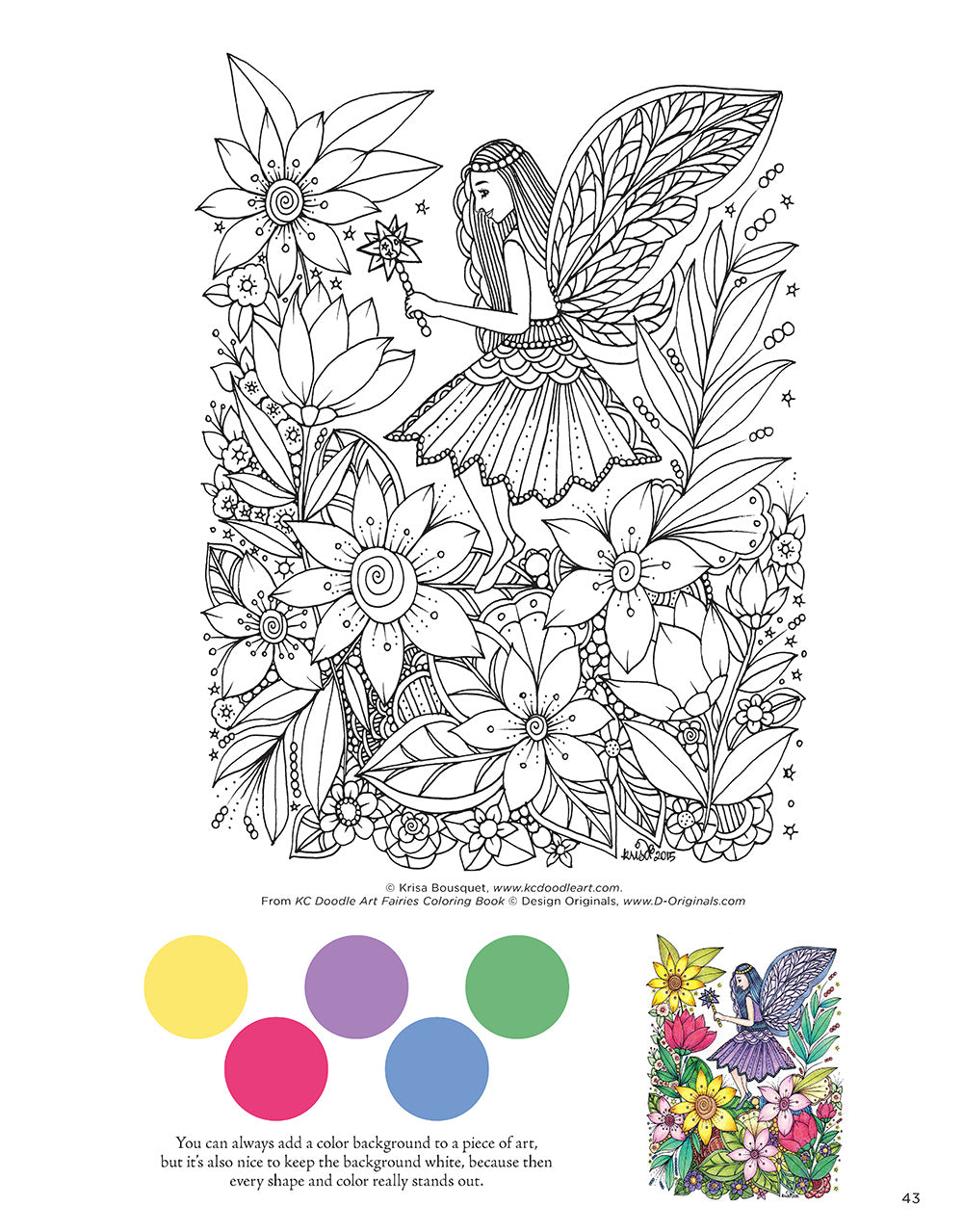 KC Doodle Art Fairies Coloring Book