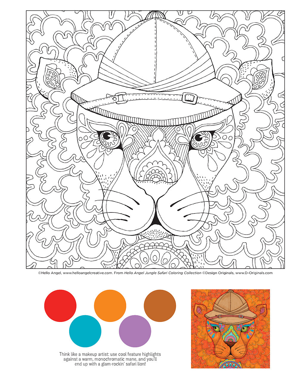 Hello Angel Jungle Safari Coloring Collection