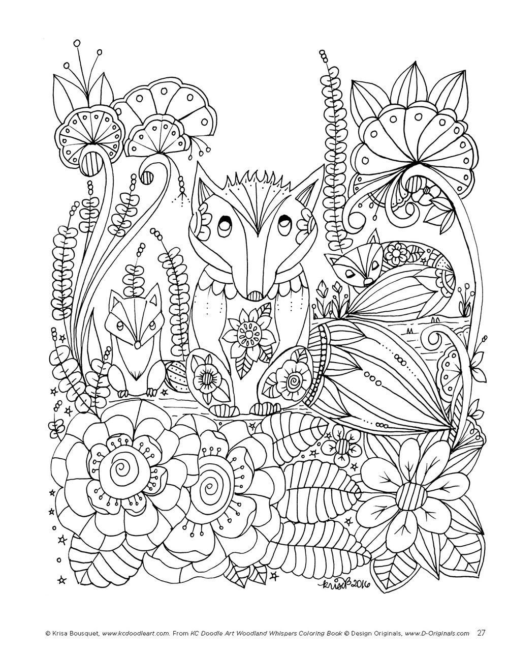 KC Doodle Art Woodland Whispers Coloring Book