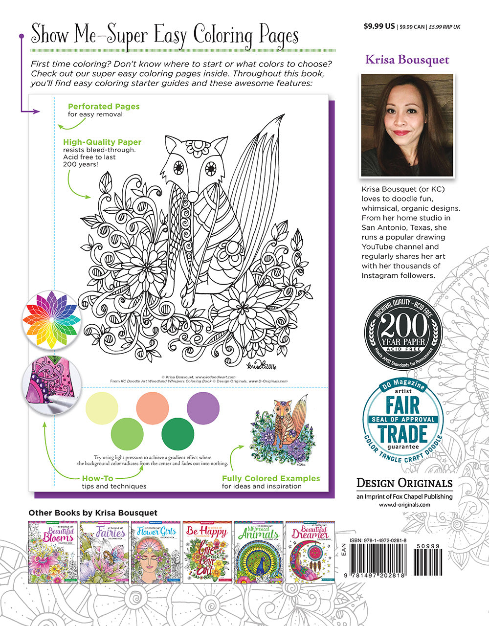 KC Doodle Art Woodland Whispers Coloring Book