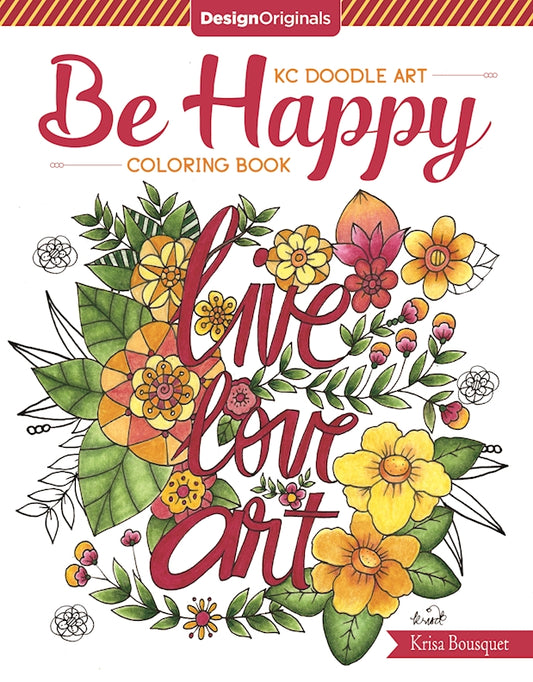 KC Doodle Art Be Happy Coloring Book