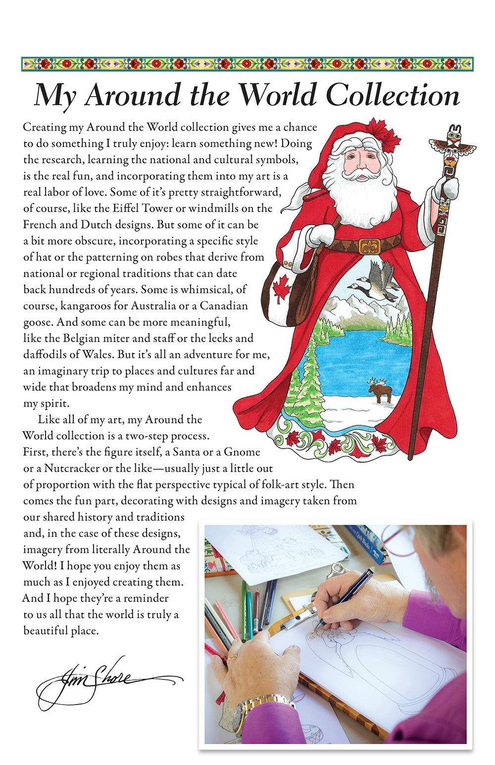 Jim Shore Santas, Gnomes, and Nutcrackers Around the World Coloring Book