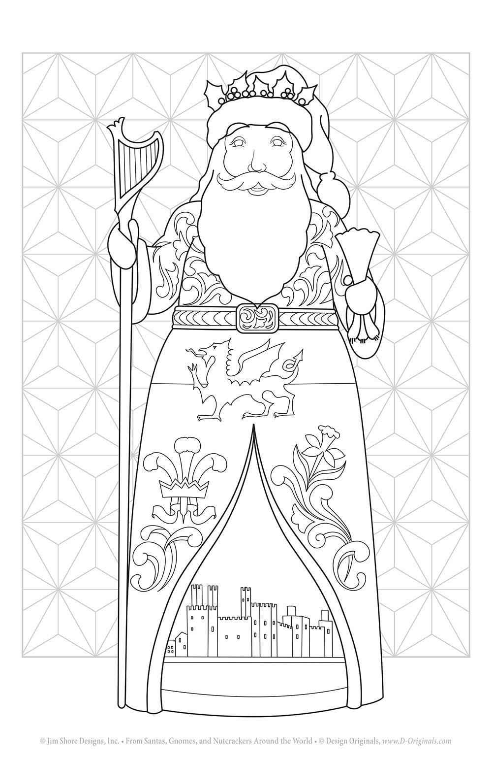 Jim Shore Santas, Gnomes, and Nutcrackers Around the World Coloring Book