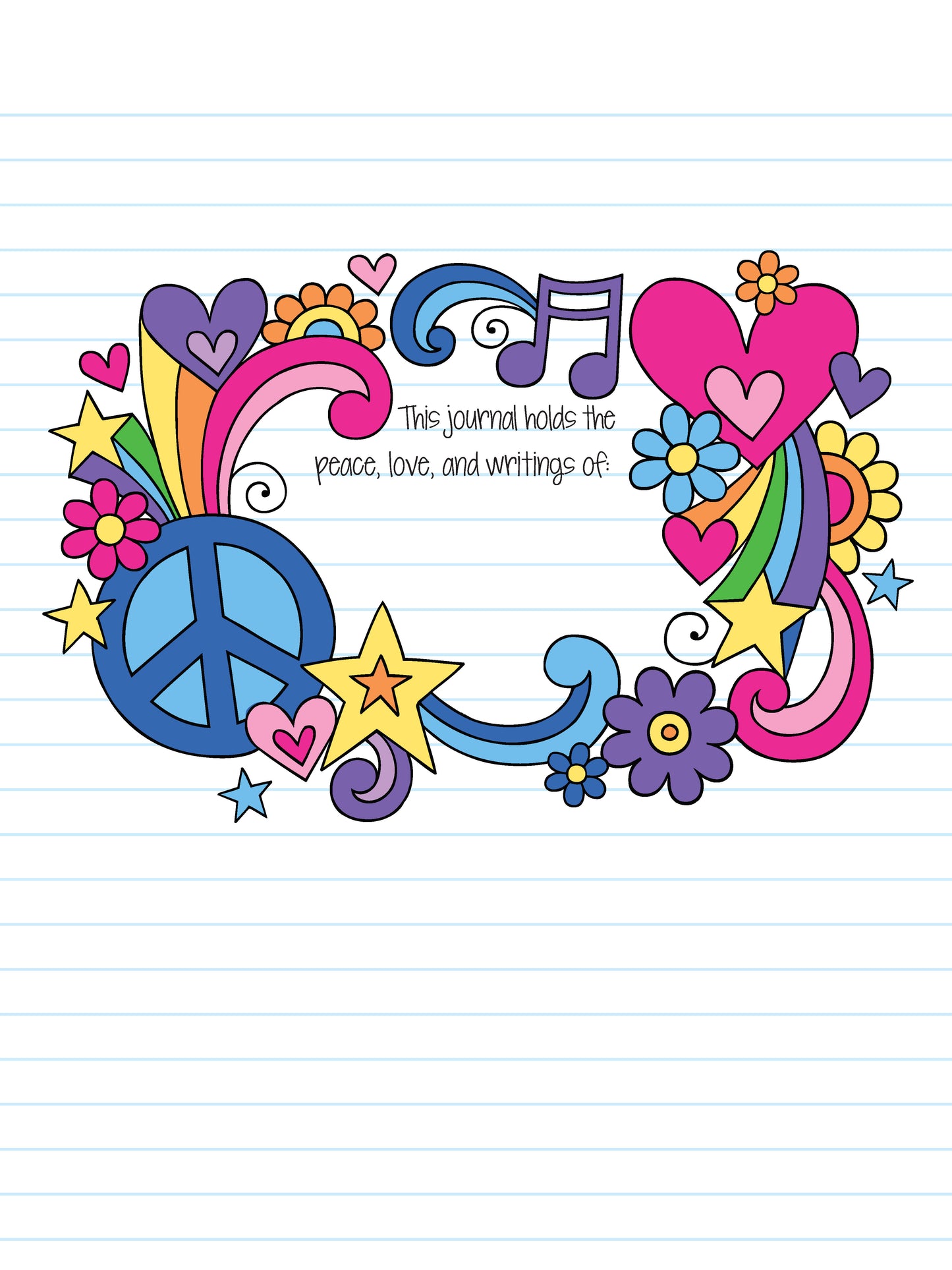 Notebook Doodles Peace Love and Music Guided Journal