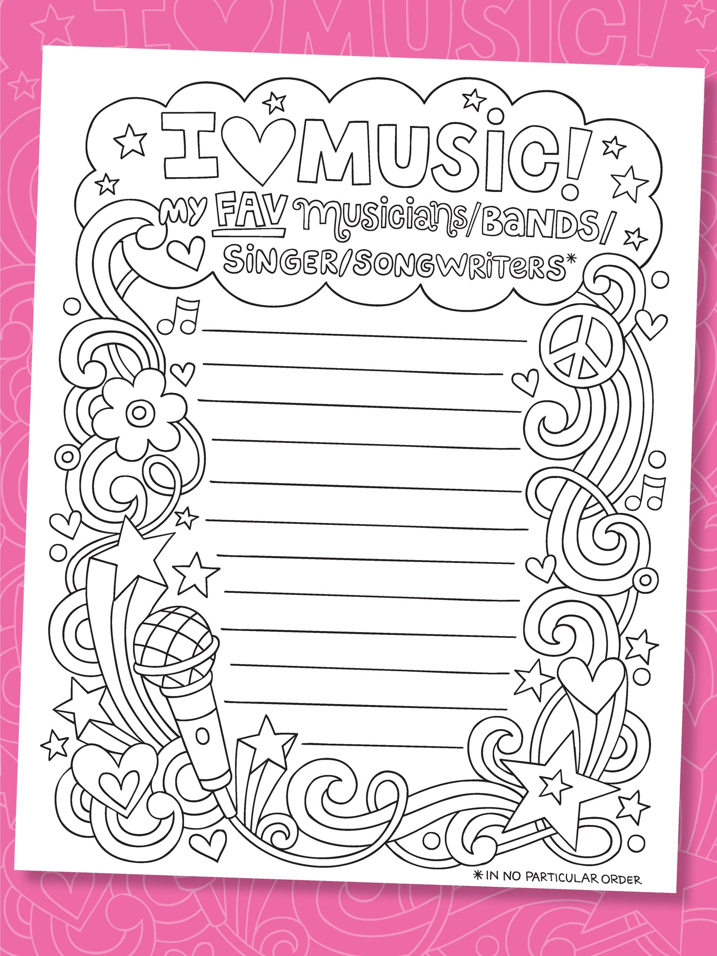 Notebook Doodles Peace Love and Music Guided Journal